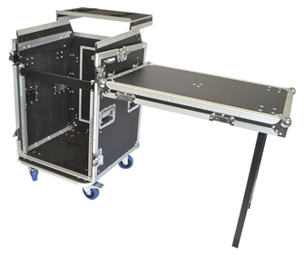 Cobra 12U + 10U Rack Case with Laptop Shelf & Side Table – Studio & Live
